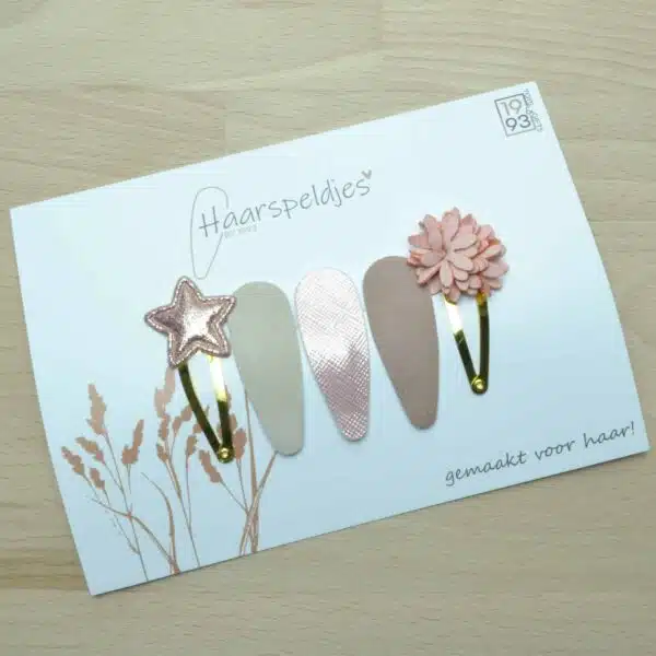 set van 5 stuks - roze kleurige haarspeldjes - haaraccessoires