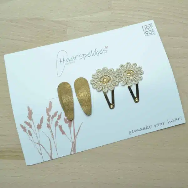 Haarspeldjes Nova by 1993 - brons/gouden haarspeldjes - 4 stuks - dubbele haarspeldjes - haaraccessoires