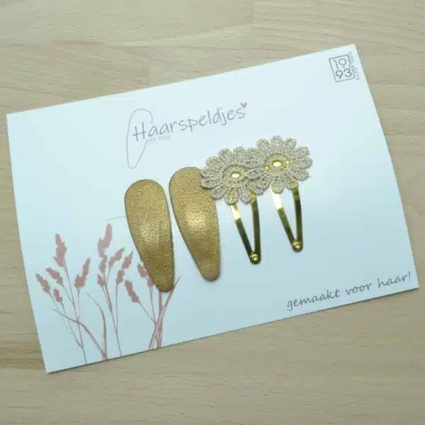 Haarspeldjes Nova by 1993 - brons/gouden haarspeldjes - 4 stuks - dubbele haarspeldjes - haaraccessoires
