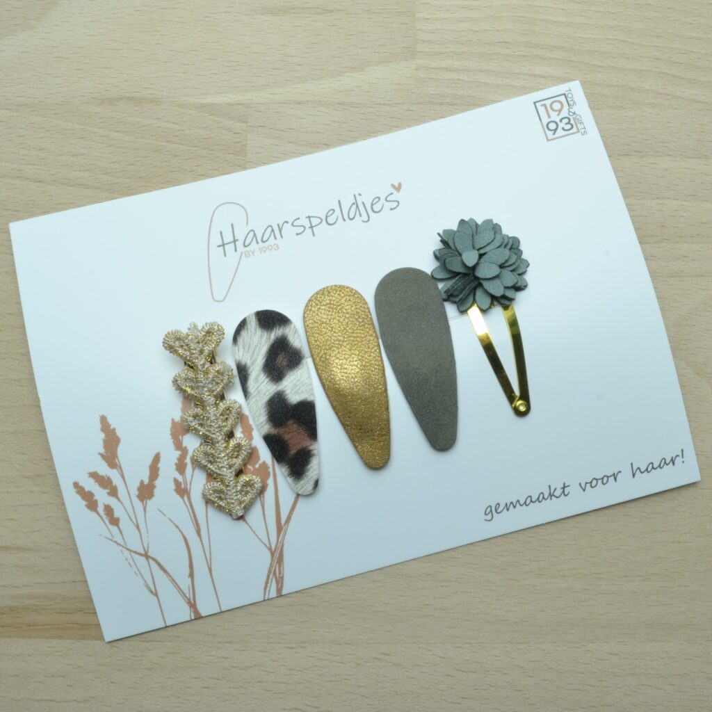 Haarspeldjes Emma by 1993 herfst kleurige set - groen/brons - 5 haarspeldjes - haaraccessoires