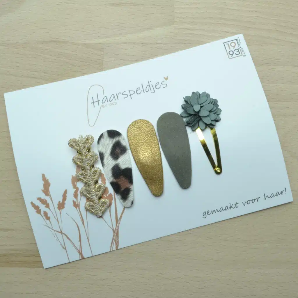 Haarspeldjes Emma by 1993 herfst kleurige set - groen/brons - 5 haarspeldjes - haaraccessoires