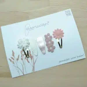 Haarspeldjes Mae by 1993 wit/roze gecombineerd setje - 5 haarspeldjes - haaraccessoires