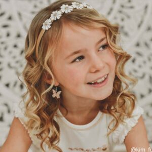 Satijnen diadeem voor meisjes madelief bloemen