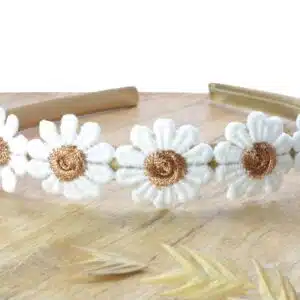 Diadeem Lot Satijnen diadeem met madelief bloemetjes