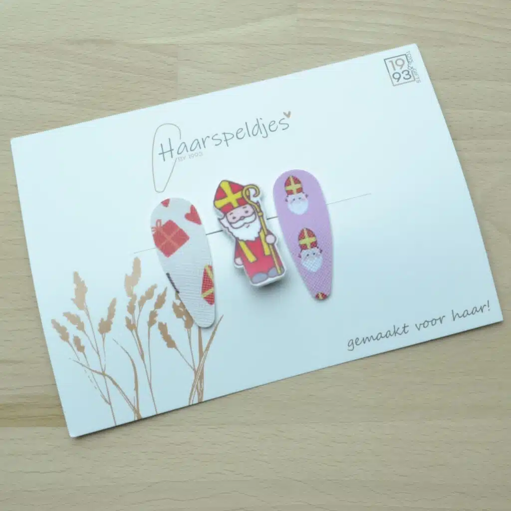 3 haarspeldjes, leuk voor tijdens de intocht of pakjesavond
