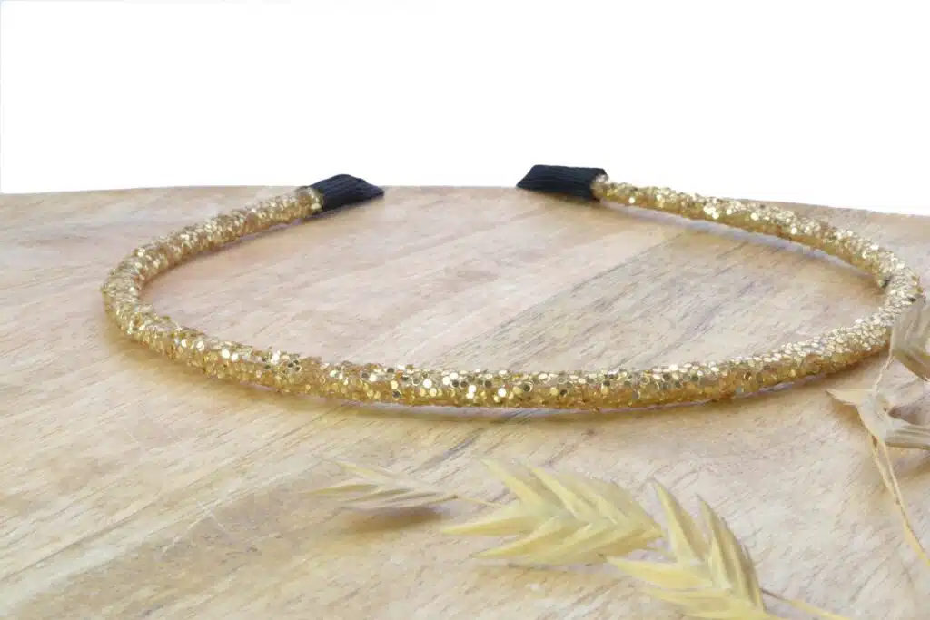 Diadeem haarbeugel glitter goud voor meisjes
