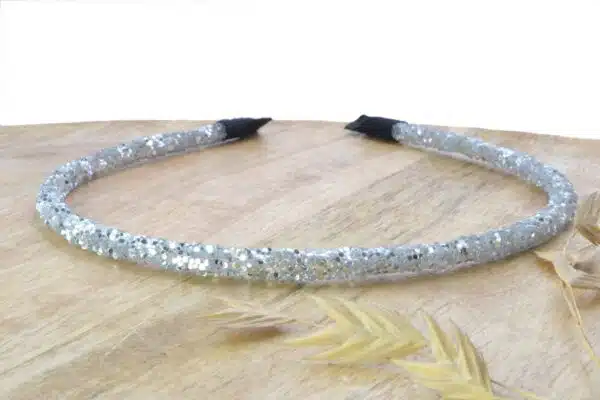 Haarband diadeem glitter zilver voor meisjes