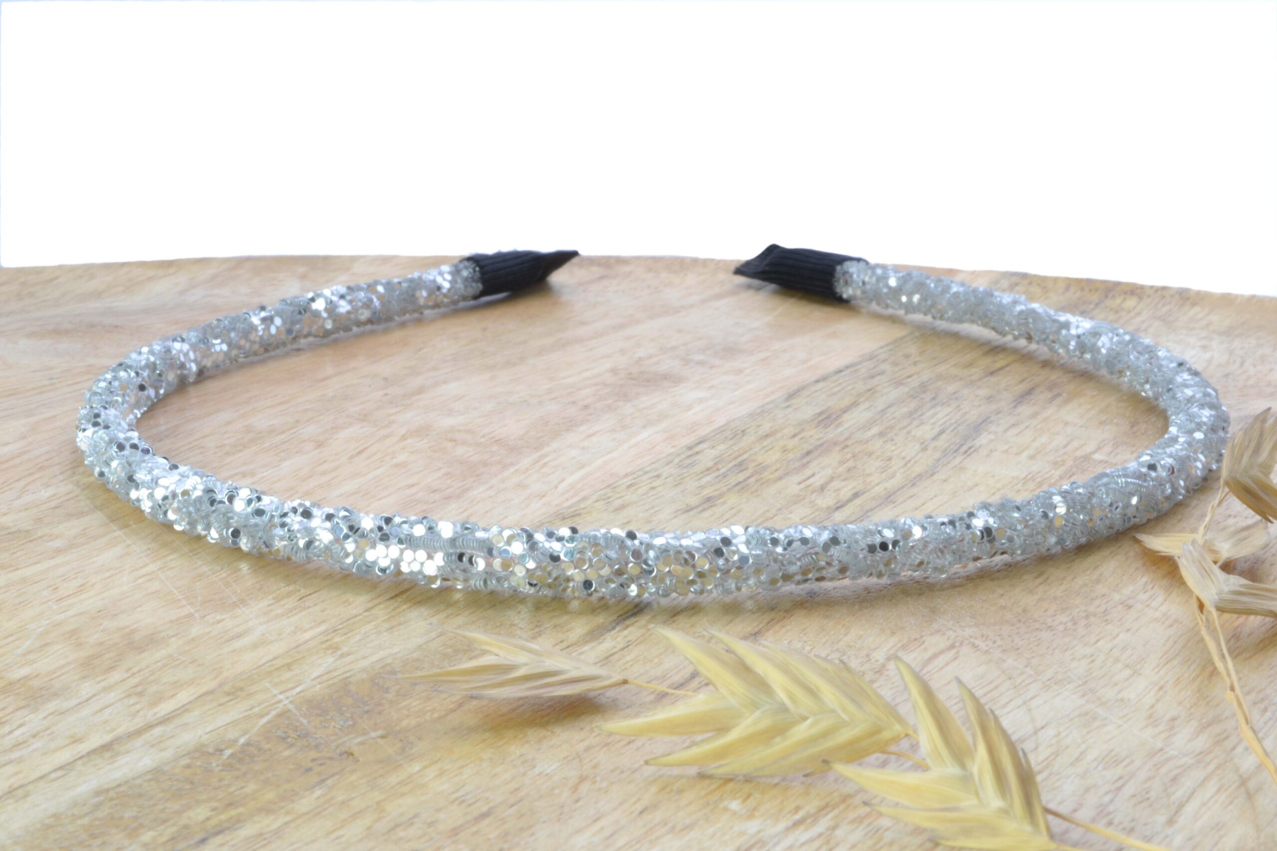 Haarband diadeem glitter zilver voor meisjes