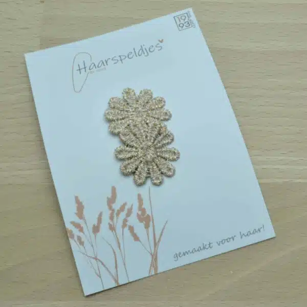 Antislip haarspeldje Liz by 1993 - 2 gouden bloemetjes Antislip haarspeldje