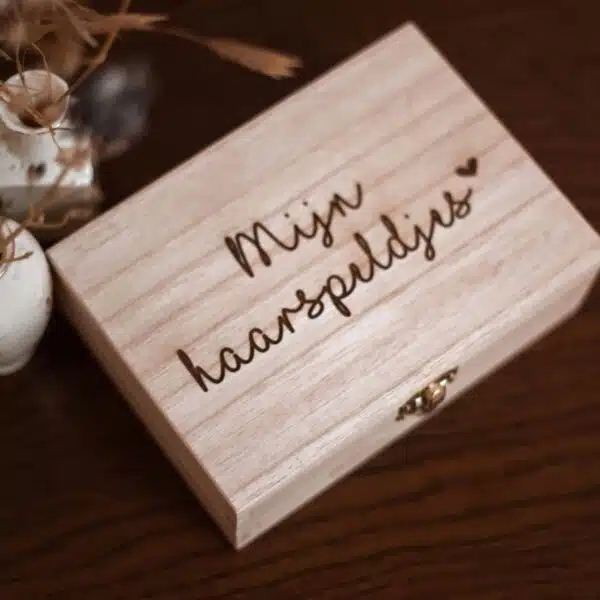 Mijn haarspeldjes opbergdoos by 1993 - houten bewaardoos haarspeldjes - bewaaraccessoire - Afbeelding 3
