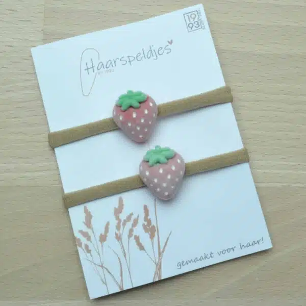 Haarelastiekje met leuke aardbei voor meisjes