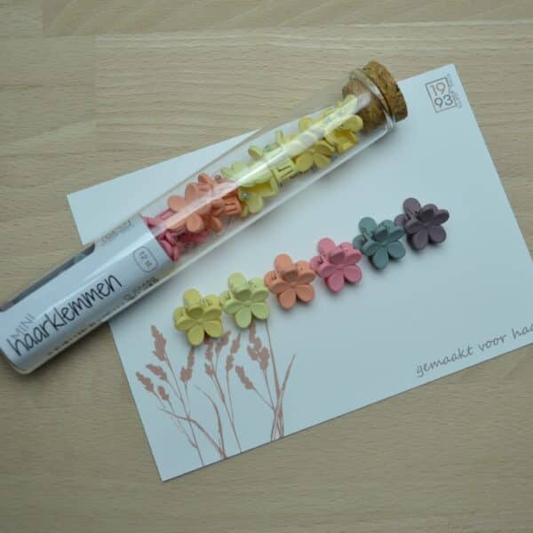Mini haarklem by 1993 - 12 stuks - bloem - haaraccessoires - meerkleurig - Afbeelding 2
