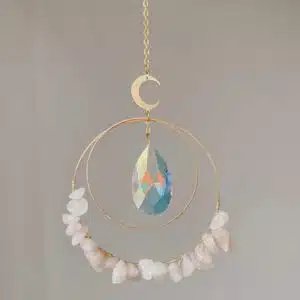 Zonnehanger edelsteen, edelsteen liefde, dromenvanger, zelf liefde, kinderkamer accessoires, babykamer accessoires