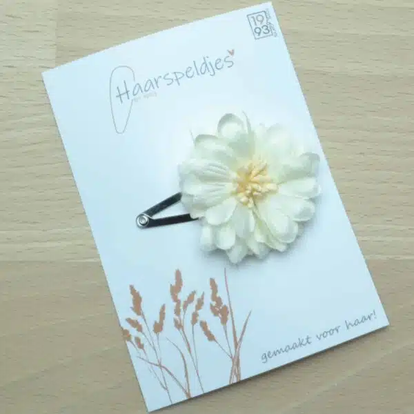 Witte bloem met gele meeldraad kern