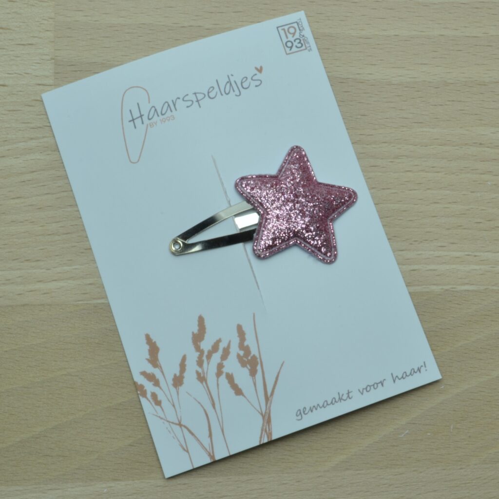 Roze glitter haarspeldje