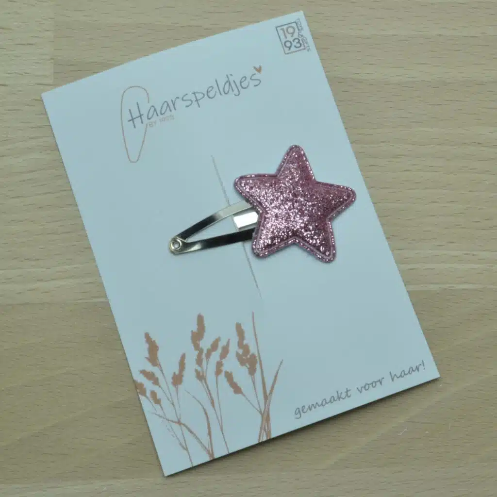 Roze glitter haarspeldje