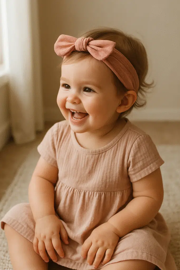 Meisje met stoffen haarbandje