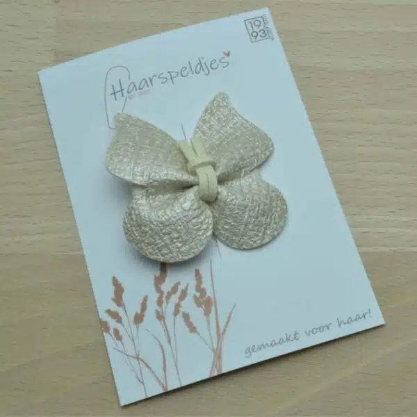 Luxe vlinder haarspeldjes by 1993 - leren vlinder haarspeldjes - haaraccessoire
