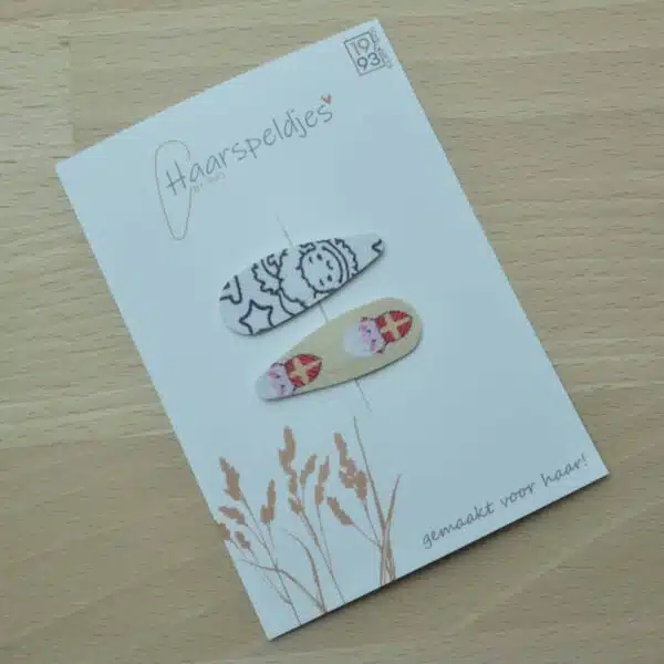 Haarspeldjes Sinterklaas geel/goud by 1993 - 2 haarspeldjes - haaraccessoire - Afbeelding 2